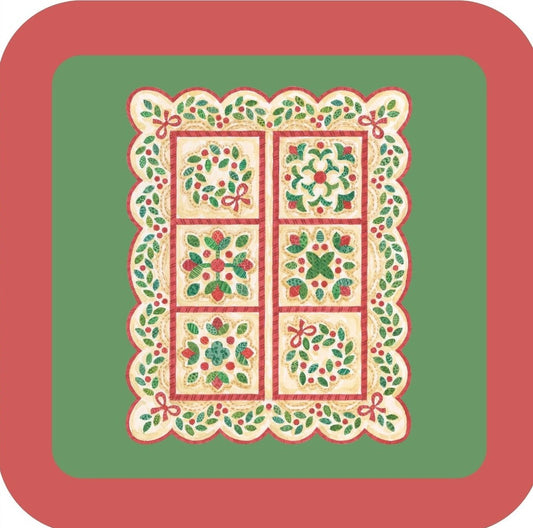 Carols Rose Garden Holiday Whimsy Scalloped Edge Holiday Quilt H-CMS349 Drink Coaster 265100 2666 265100