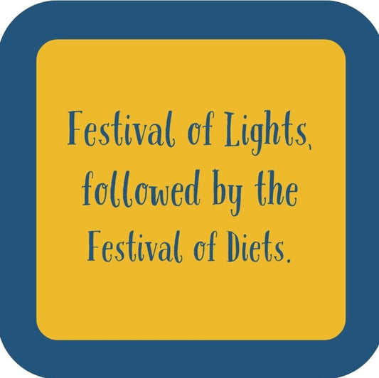 Festival Of Lights Followed By Festival Of Diets Holiday Premium Drink Coaster Resin With Cork Backing 265570 SSC2058 265570