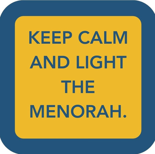 Keep Calm And Light The Menorah Holiday Premium Drink Coaster Resin With Cork Backing 265583 SSC2071 265583