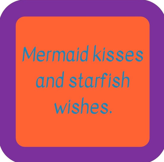 Mermaid Kisses And Starfish Wishes Premium Drink Coaster Resin With Cork Backing 265621 SSC2109 265621