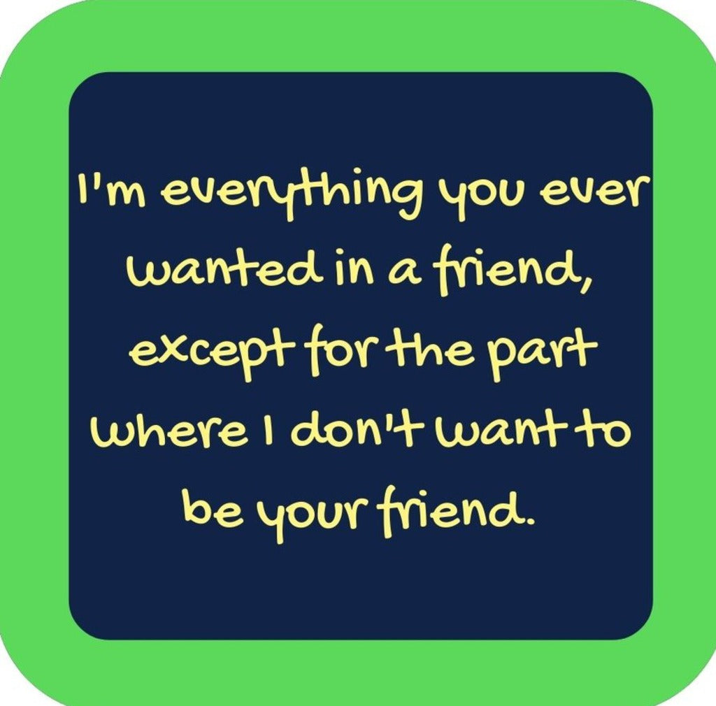 Im Everything You Ever Wanted In A Friend Except For The Part Where I Dont Want To Be Your Friend  Premium Drink Coaster Resin With Cork Backing 265673 SSC2161 265673