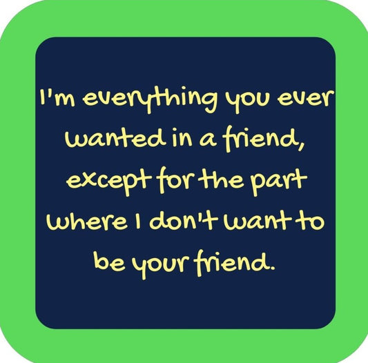 Im Everything You Ever Wanted In A Friend Except For The Part Where I Dont Want To Be Your Friend  Premium Drink Coaster Resin With Cork Backing 265673 SSC2161 265673