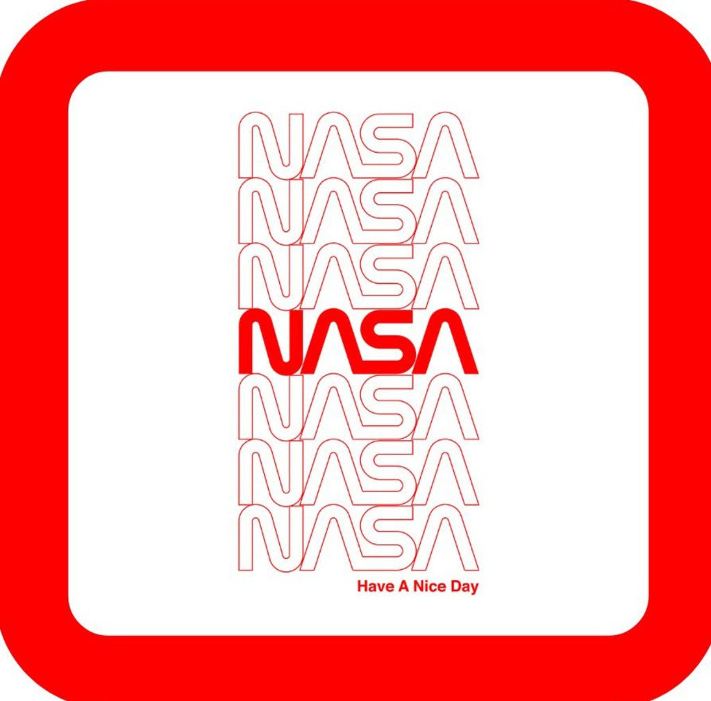 NASA Repeating Worm Logo Retro Premium Drink Coaster Resin With Cork Backing 265692 SSC1916 265692