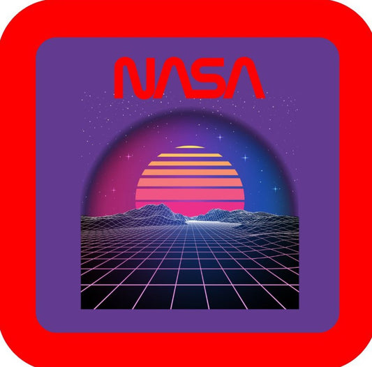 NASA Retro Space Landscape Premium Drink Coaster Resin With Cork Backing 265697 SSC1921 265697