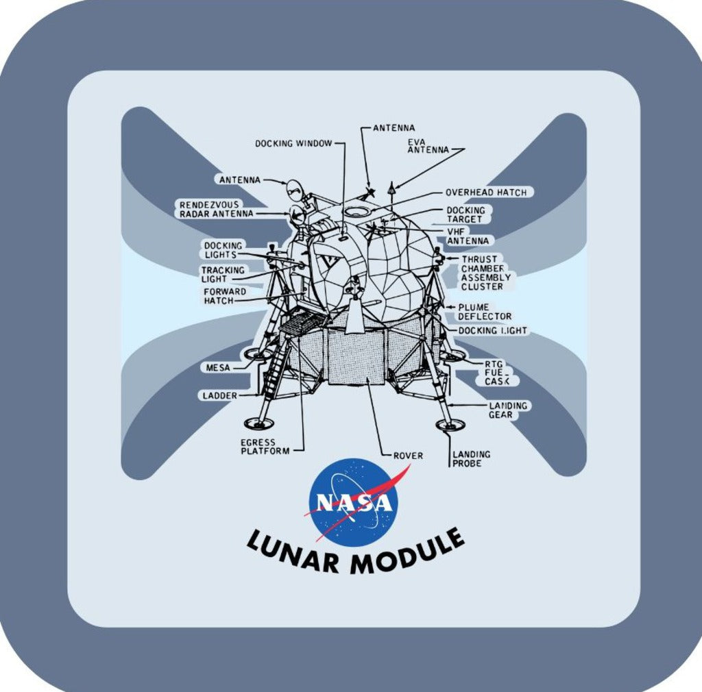 NASA Lunar Module Diagram Apollo 11 Moon Retro Premium Drink Coaster Resin With Cork Backing 265701 SSC1925 265701