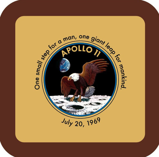NASA Apollo 11 One Small Step Quote Retro Premium Drink Coaster Resin With Cork Backing 265705 SSC1929 265705