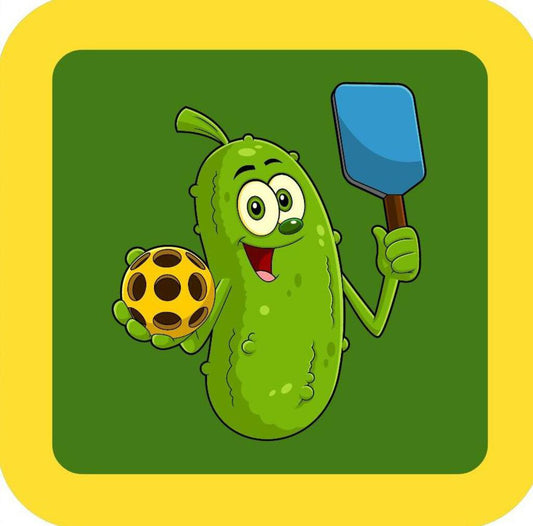 Pickleball Pickle Holding Ball Paddle Funny Premium Drink Coaster Resin With Cork Backing 266393 266393 266393