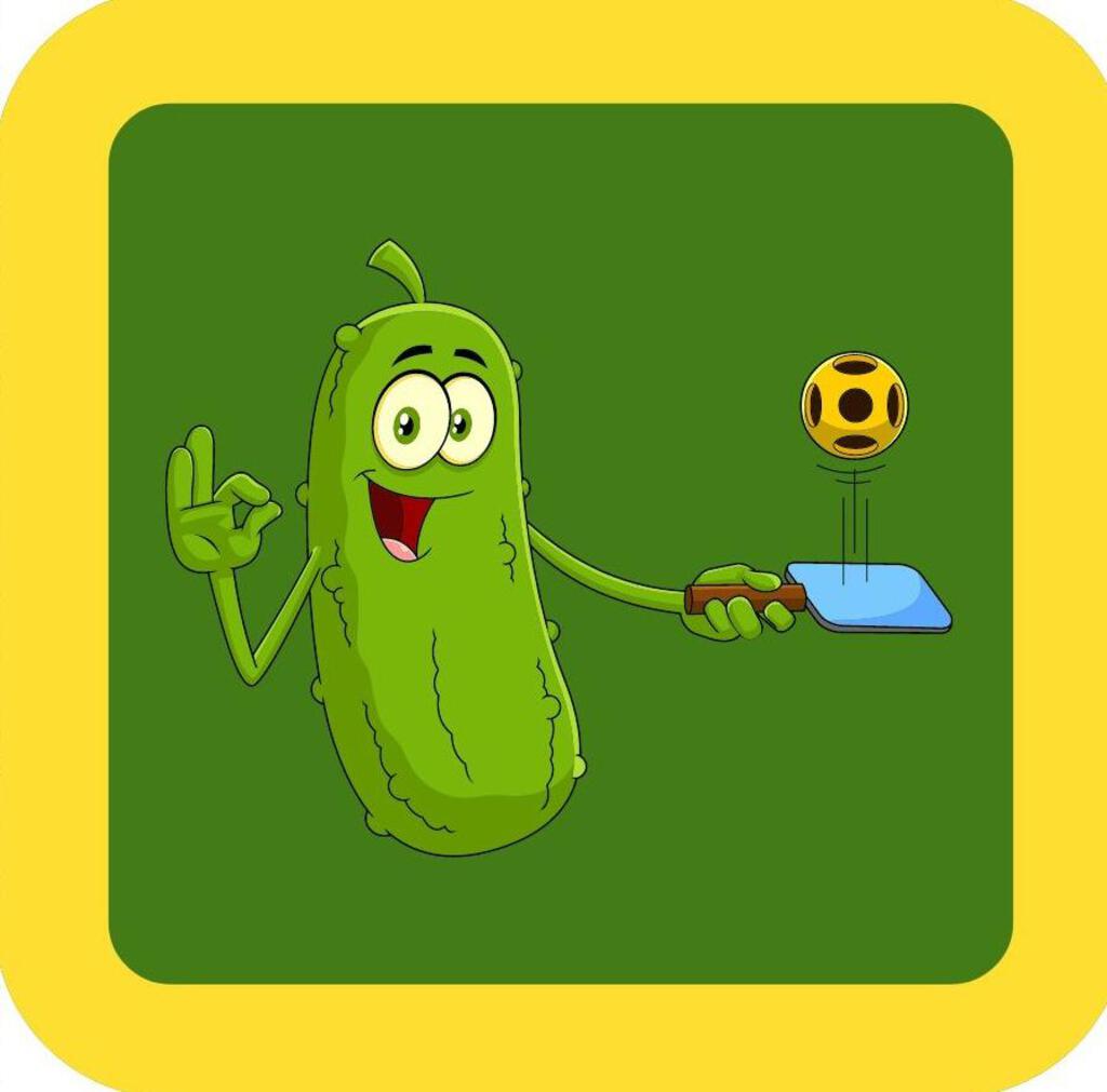 Pickleball Pickle Blue Paddle Bouncing Ball Funny Premium Drink Coaster Resin With Cork Backing 266402 266402 266402