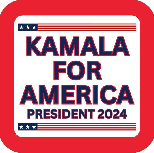 Kamala Harris For America 2024 Presidential Campaign Premium Drink Coaster Resin Cork Backing 266836