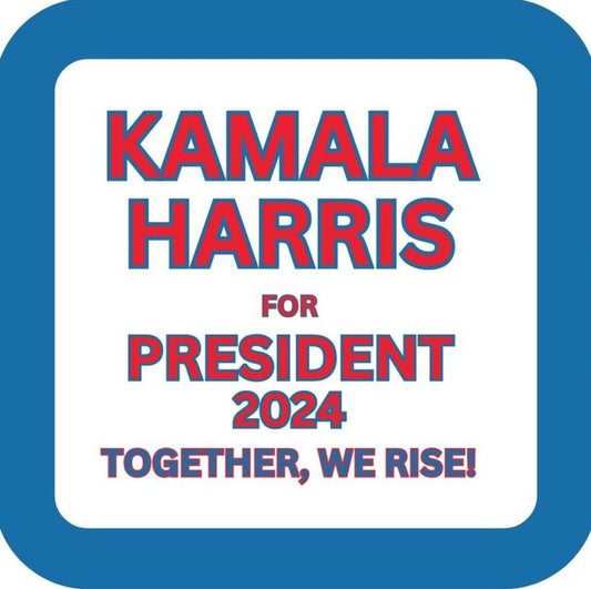 Kamala Harris Together Rise 2024 Presidential Campaign Premium Drink Coaster Resin Cork Backing 266838