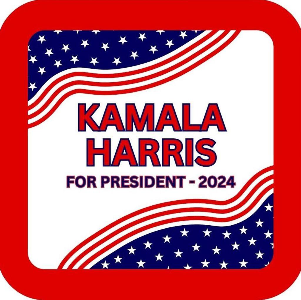 Kamala Harris 2024 Presidential Campaign Premium Drink Coaster Resin Cork Backin 266839