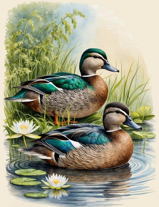 Ducks On Lake 2 Box of 10 Blank Note Cards 4x5 267244
