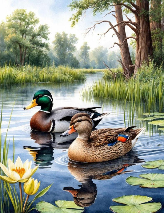Ducks On Lake Box of 10 Blank Note Cards 4x5 267245