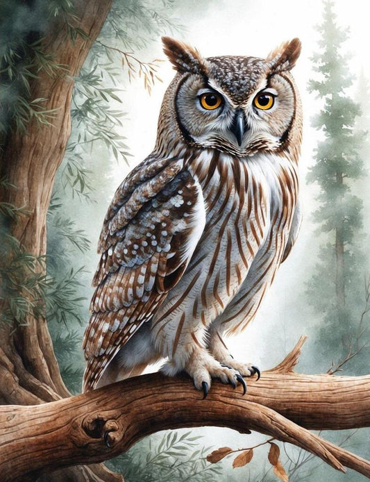 Wise Owl On Branch Box of 10 Blank Note Cards 4x5 267248