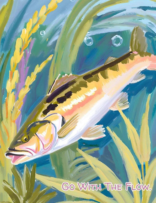 Go With The Flow Walleye Fishing Lake Life Box of 10 Blank Note Cards 4x5 267256