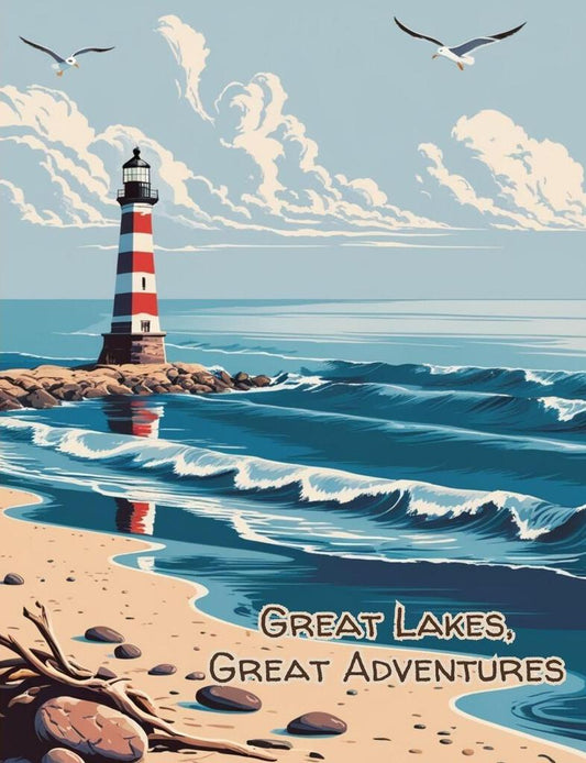 Great Lakes Great Adventure Lake Lighthouse Box of 10 Blank Note Cards 4x5 267263