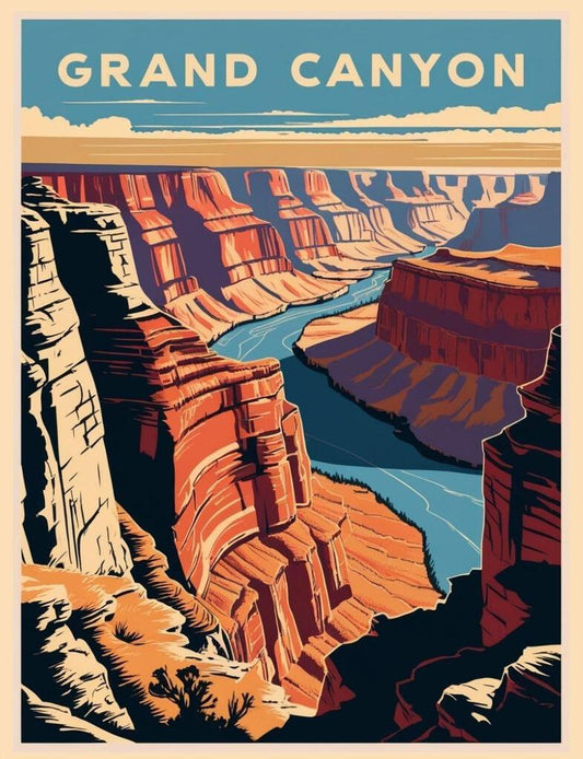 Arizona Grand Canyon Retro Travel Poster Art Box of 10 Blank Note Cards 4x5 267287