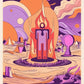 Nevada Burning Man Retro Travel Poster Art Box of 10 Blank Note Cards 4x5  267312