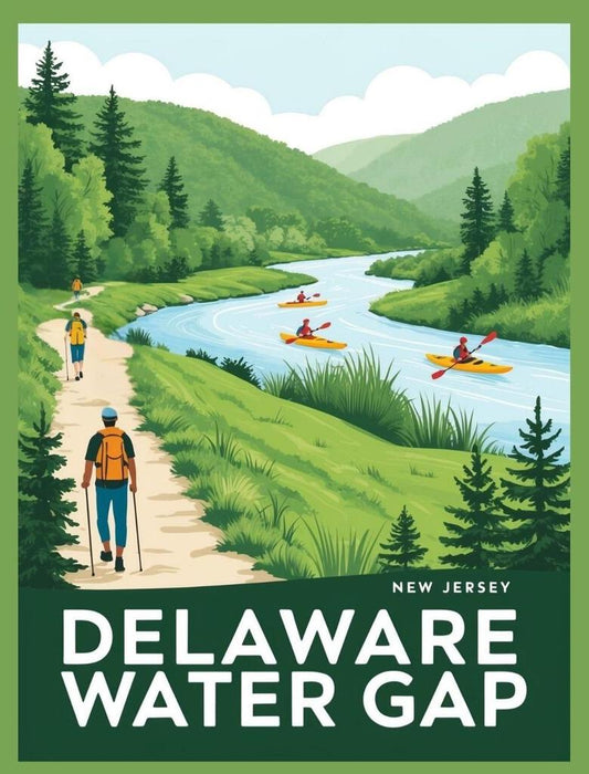 New Jersey Delaware Water Gap Retro Travel Poster Box of 10 Blank Note Cards 4x5 267406