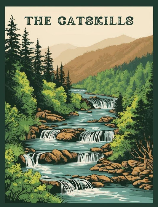 New York The Catskills Retro Travel Poster Box of 10 Blank Note Cards 4x5 267409