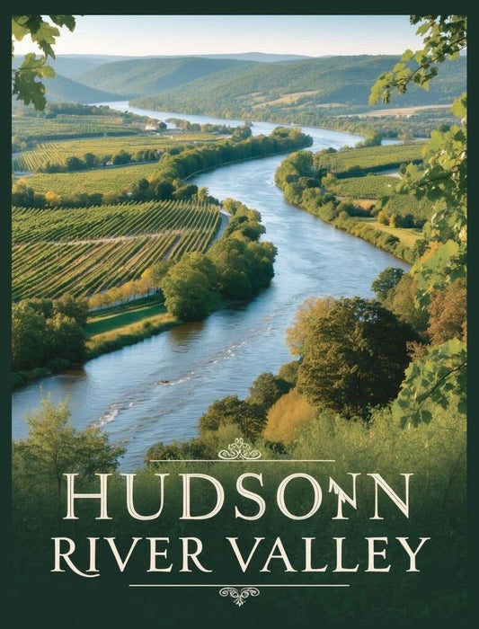 New York Hudson River Valley Retro Travel Poster Box of 10 Blank Note Cards 4x5 267410