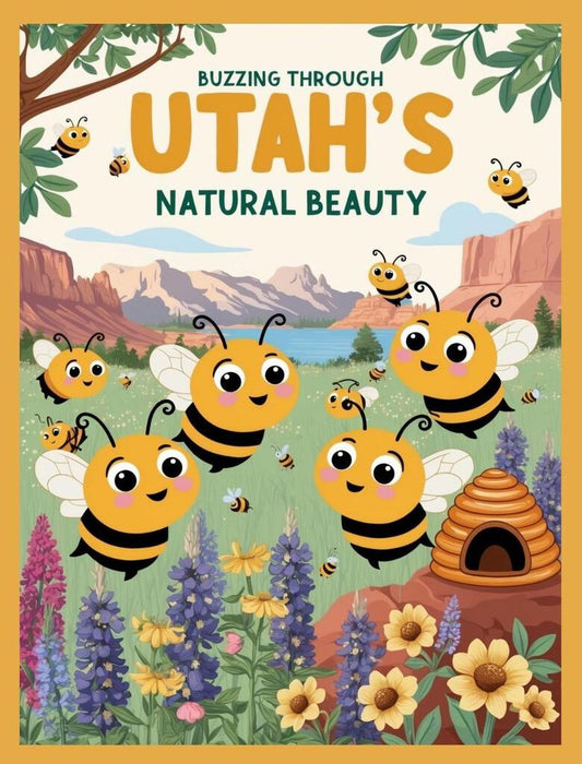 Utah Bees Buzzing Through Natural Beauty Retro Travel Poster Box of 10 Blank Note Cards 4x5 267428