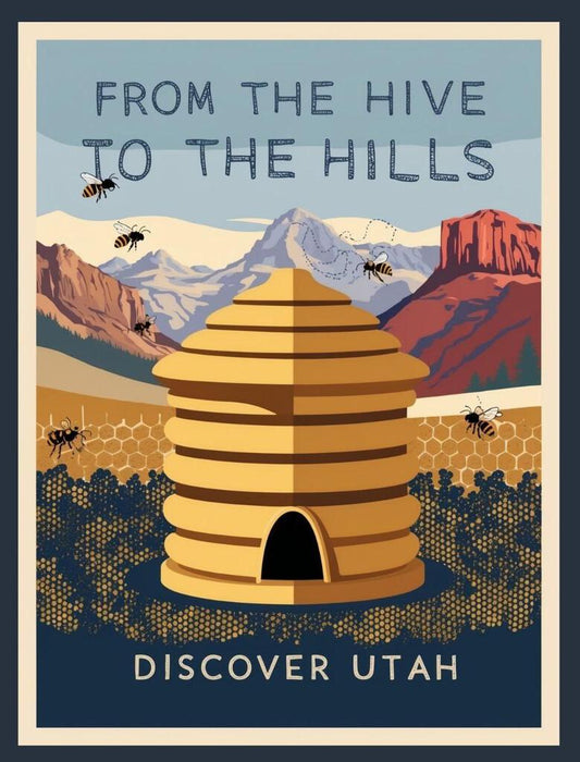 Utah From Hive To The Hills Discover Utah Retro Travel Poster Box of 10 Blank Note Cards 4x5 267429