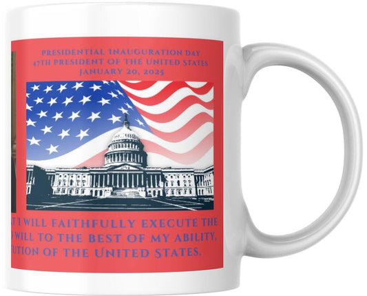 Donald Trump Presidential Inauguration 45 47 Oath Of Office Ceramic Coffee Mug 12 oz 267623