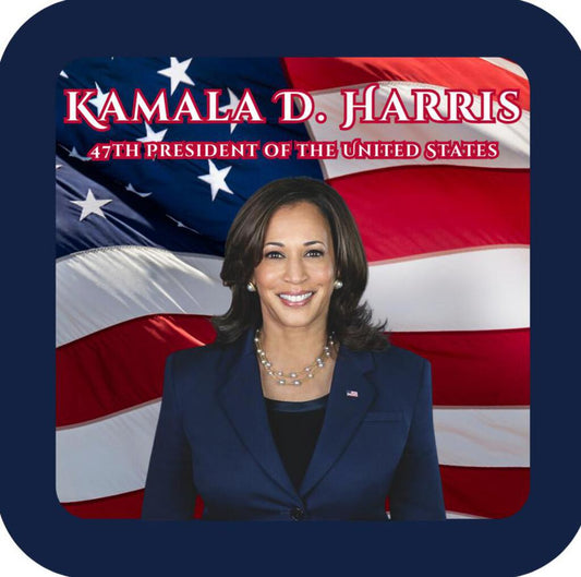Kamala Harris Presidential Inauguration 47 Flag Premium Drink Coaster Resin With Cork Backing 267626