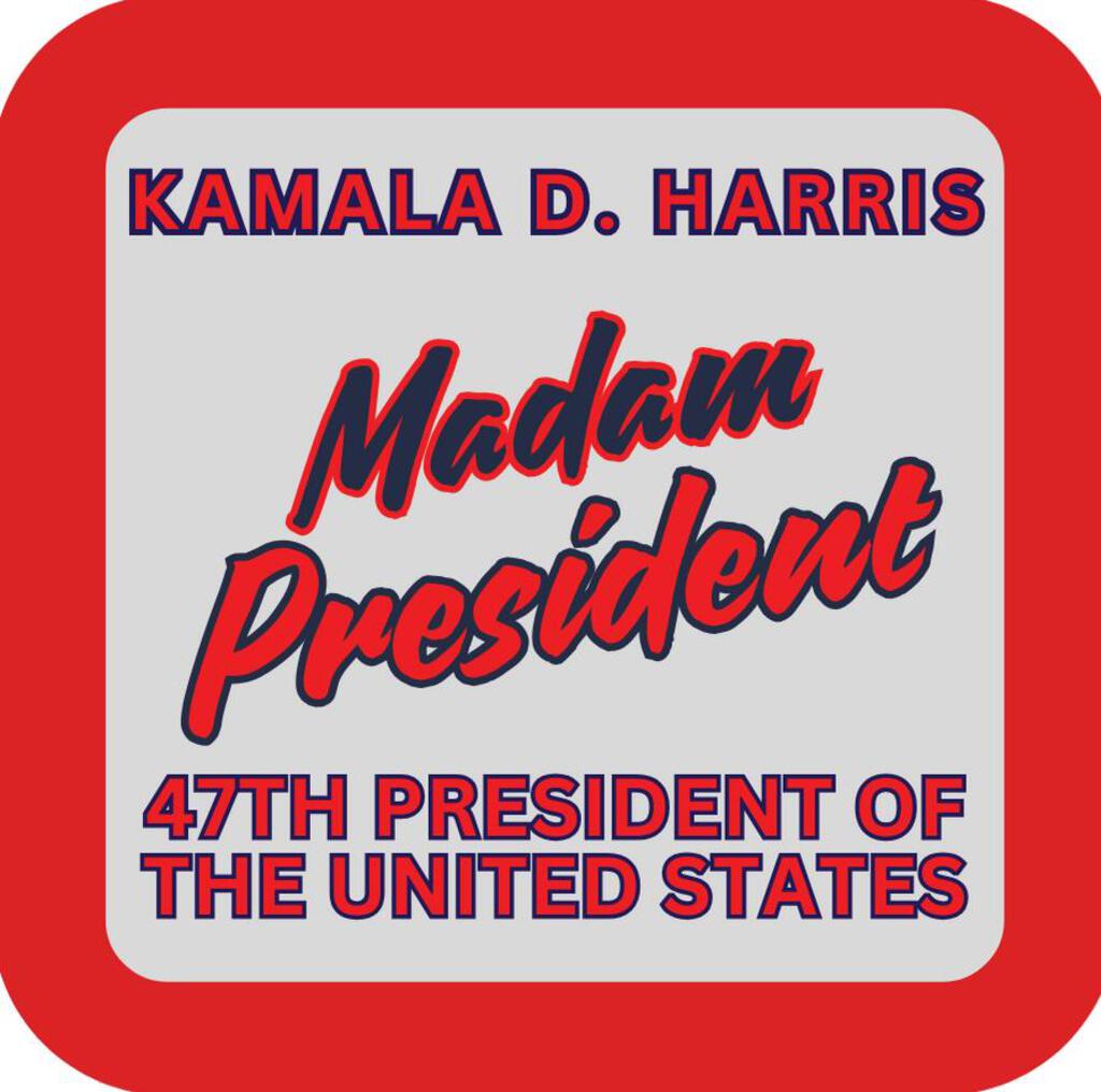 Kamala Harris Presidential Inauguration Madam President Drink Coaster Resin With Cork Backing 267628