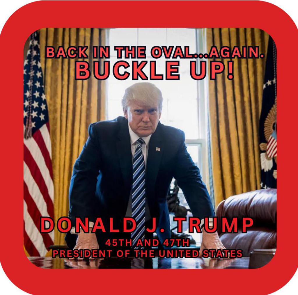 Donald Trump Presidential Inauguration Buckle Up Drink Coaster Resin With Cork Backing 267633