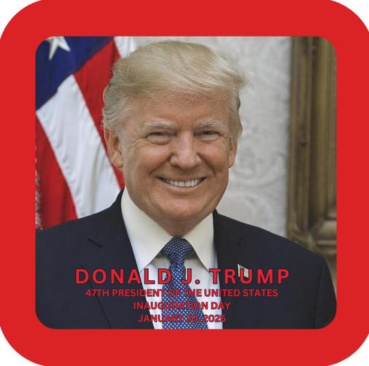 Donald Trump Presidential Inauguration Day Premium Drink Coaster Resin With Cork Backing 267636