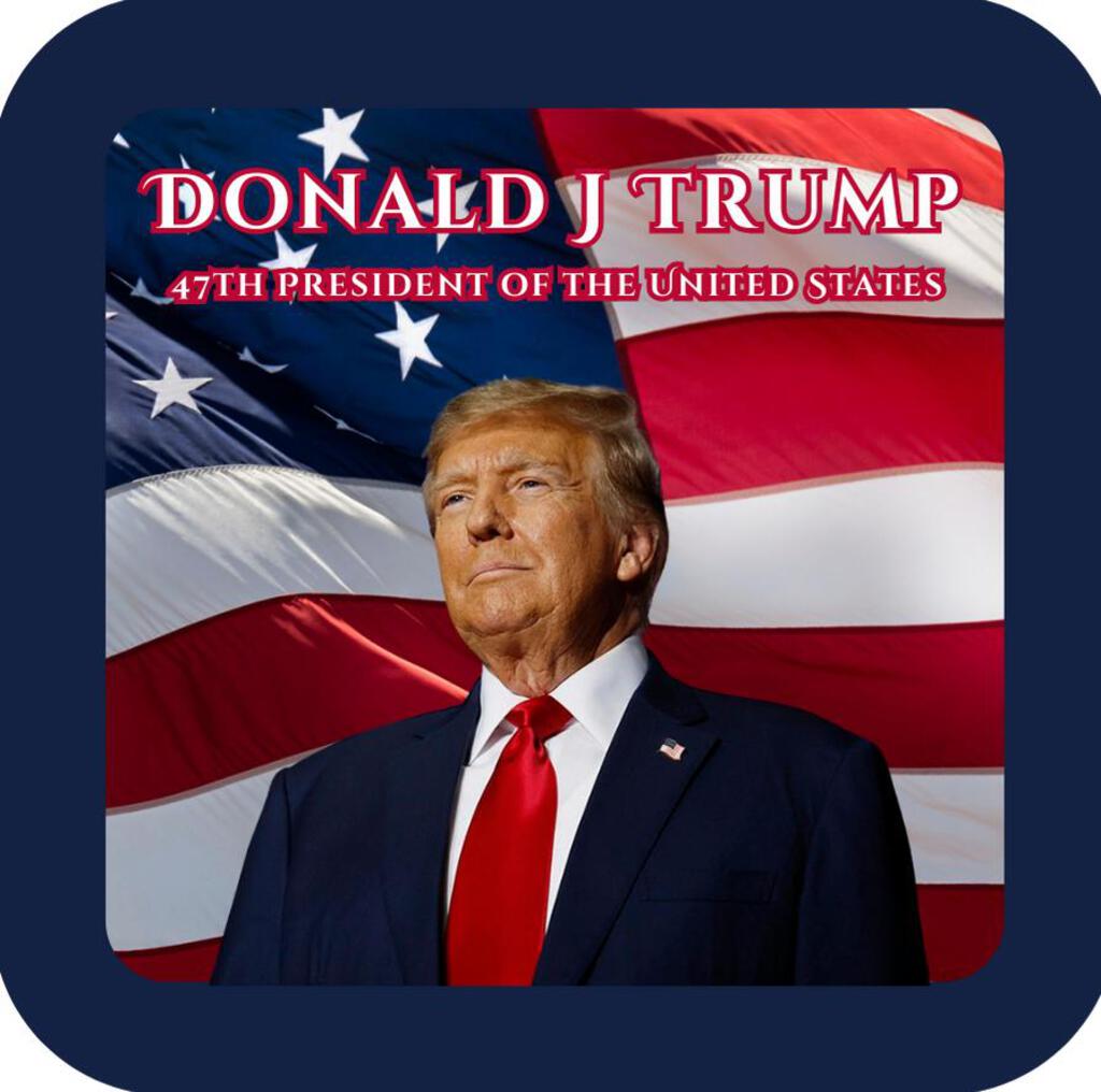 Donald Trump Presidential Inauguration Day Flag Premium Drink Coaster Resin With Cork Backing 267637