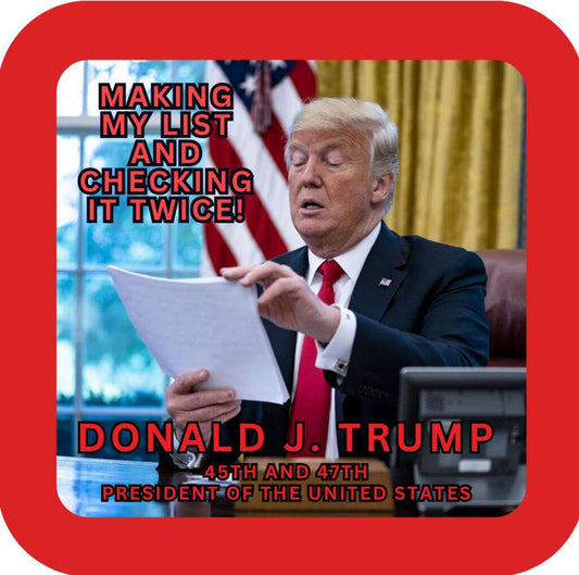 Donald Trump Presidential Inauguration Making List Drink Coaster Resin With Cork Backing 267638