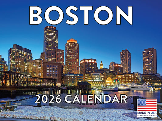 Boston Calendar 2026 Monthly Wall Calender 12 Month | American Made In The USA 267874