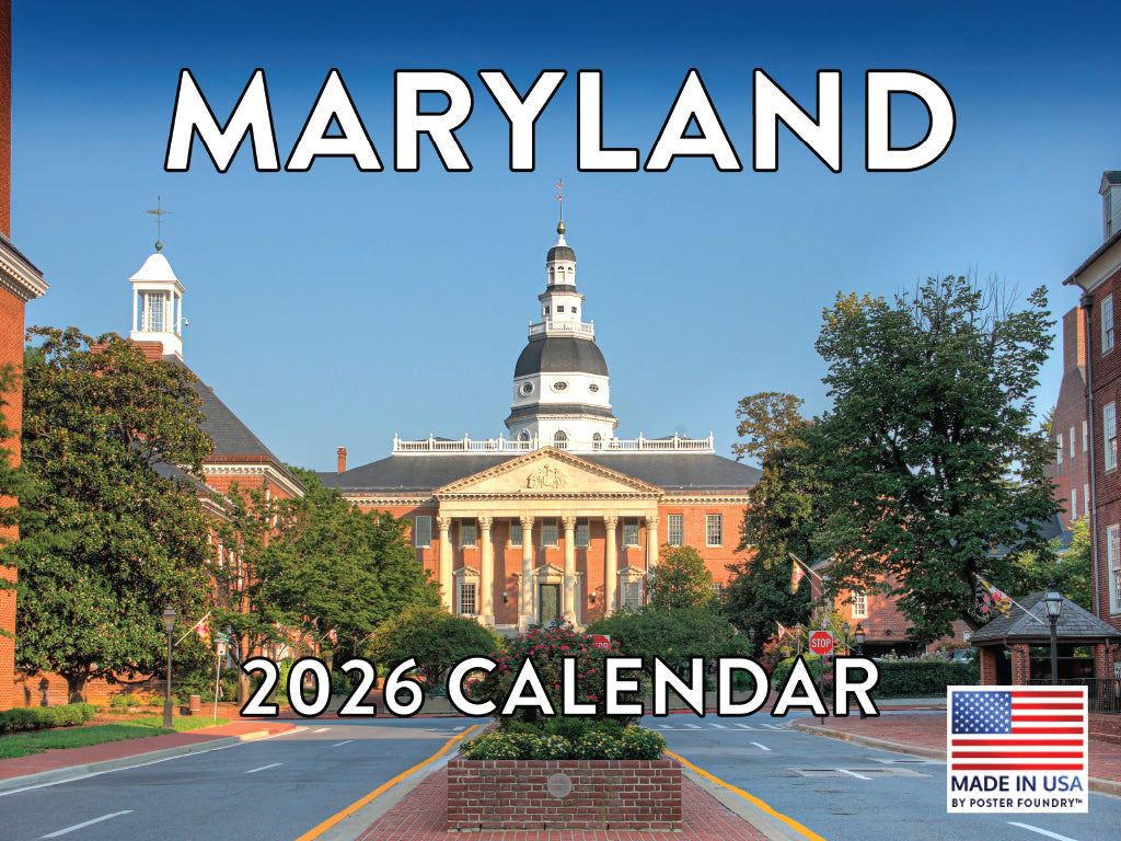 Maryland Calendar 2026 Monthly Wall Calender 12 Month | American Made In The USA 267962