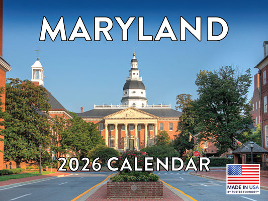 Maryland Calendar 2026 Monthly Wall Calender 12 Month | American Made In The USA 267962