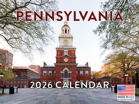 Pennsylvania Calendar 2026 Monthly Wall Calender 12 Month | American Made In The USA 267987