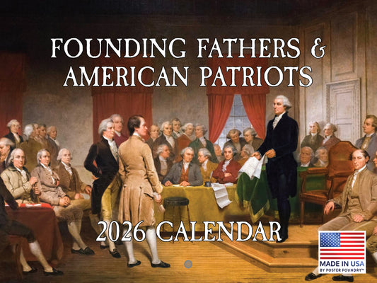 Founding Fathers Calendar 2026 Patriotic American History Monthly Wall Calender 12 Month | American Made In The USA 268010