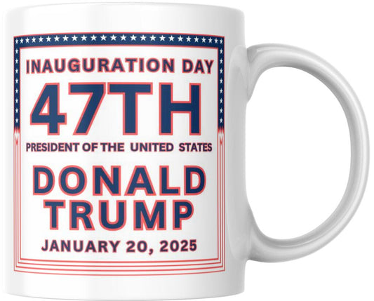 Donald Trump Presidential Inauguration Stars Stripe Border Ceramic Coffee Mug 12 oz 268017