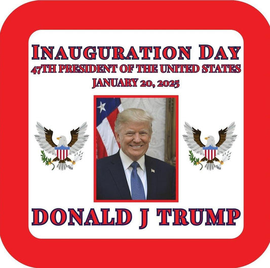 Donald Trump Presidential Inauguration Eagle Premium Drink Coaster Resin With Cork Backing 268020