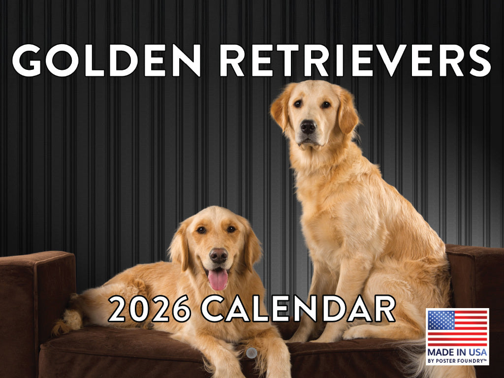 Golden Retriever Calendar 2026 Monthly Wall Calender 12 Month | American Made In The USA 268036