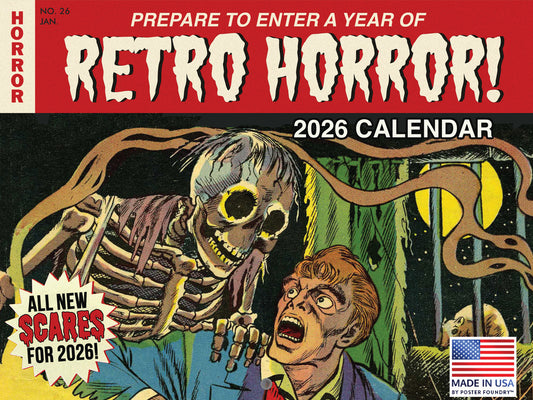 Retro Horror Calendar 2026 Classic Monsters Monthly Wall Calender 12 Month | American Made In The USA 268038