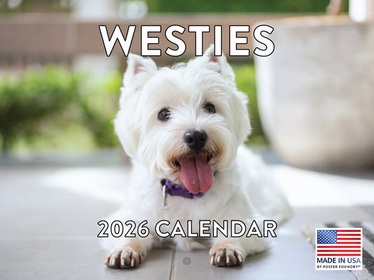 Westie Calendar 2026 West Highland Terrier Gifts Westies Monthly Wall Calender 12 Month | American Made In The USA 268050