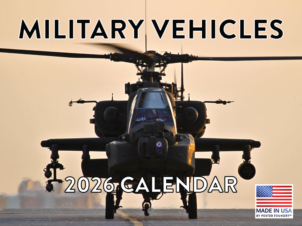 Military Calendar 2026 Navy Marine Army Vehicles Monthly Wall Calender 12 Month | American Made In The USA 268055