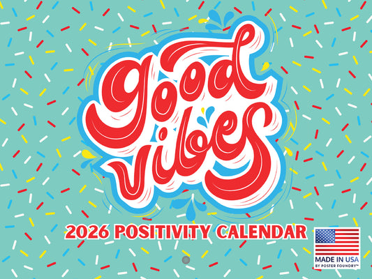 Good Vibes Calendar 2026 Monthly Wall Calender 12 Month | American Made In The USA 268061