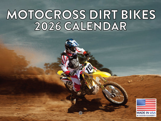 Motocross Dirt Bike Calendar 2026 Dirtbike Motorcycle Monthly Wall Calender 12 Month | American Made In The USA 268067