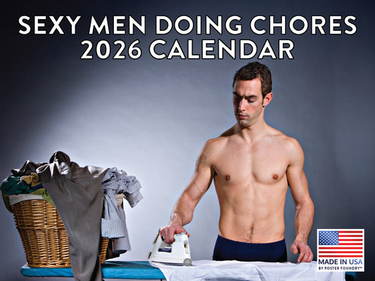 Sexy Men Doing Chores Calendar 2026 Monthly Wall Calender 12 Month | American Made In The USA 268068
