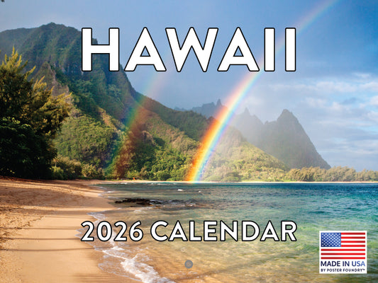 Hawaii Calendar 2026 Hawaiian Tropical Beach Maui Kauai Monthly Wall Calender 12 Month | American Made In The USA 268072