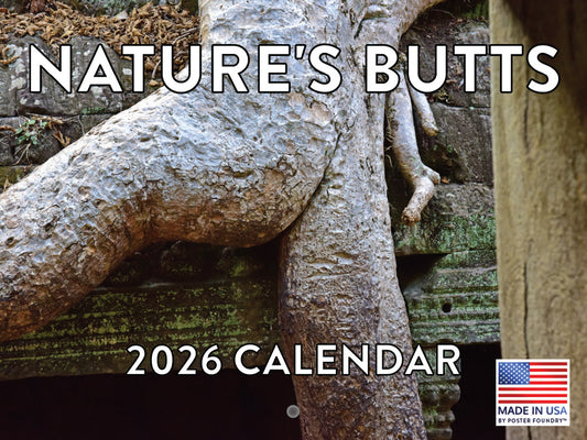 Natures Butt Calendar 2026 Silly Gag Butts Monthly Wall Calender 12 Month | American Made In The USA 268076